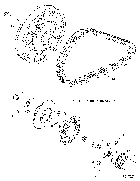 DRIVE TRAIN, SECONDARY CLUTCH - Z23ASE99P4 (701737)