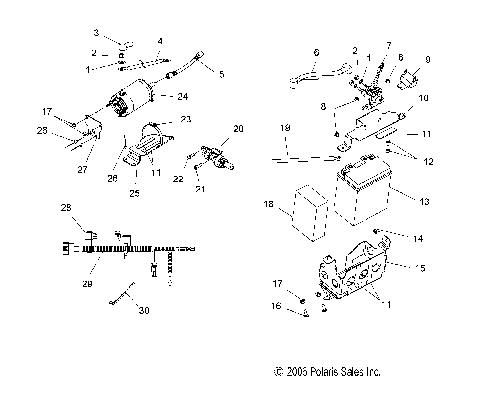 ENGINE, STARTER and BATTERY (LX) - S08PD6HS (49SNOWSTARTERCLEAN)
