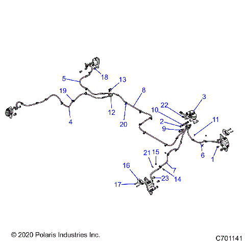BRAKES, BRAKE LINES AND MASTER CYLINDER - R23RSU99A9/AJ/AK/AX/B9/BJ/BK/BX (C701141)