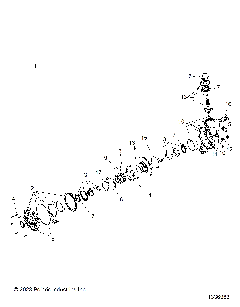DRIVE TRAIN, FRONT GEARCASE INTERNALS - R25RRS99CK/EK/C9/E9 (1336963)