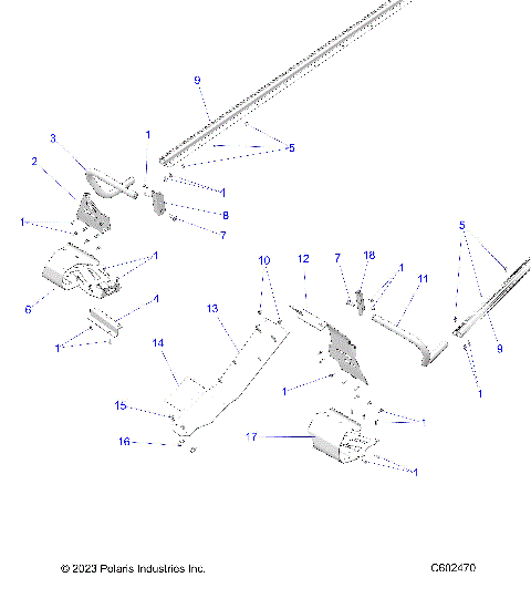 CHASSIS, CLUTCH GUARD, FOOTRESTS, TUNNEL GRIPS - S24CEA5TSL (C602470)