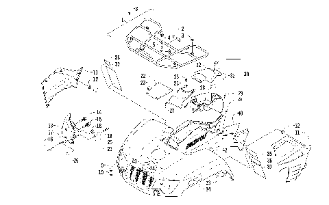 FRONT RACK, BODY PANEL, AND HEADLIGHT ASSEMBLIES [94496]