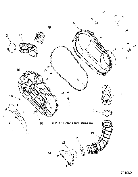 DRIVE TRAIN, CLUTCH COVER AND DUCTING - Z18VBA87B2/E87BK/BU/LK/BR (701069)