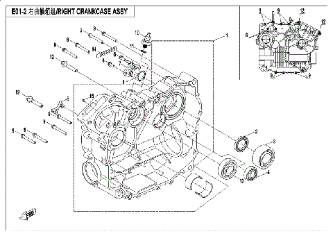 RIGHT CRANKCASE ASSY.