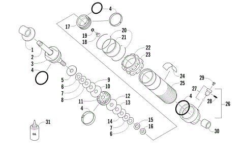 REAR SUSPENSION FRONT ARM SHOCK ABSORBER