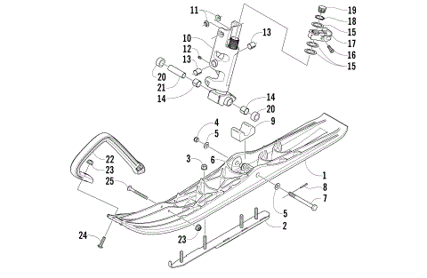 SKI AND SPINDLE ASSEMBLY