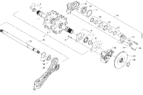 DRIVE TRAIN SHAFTS AND BRAKE ASSEMBLIES [108276]
