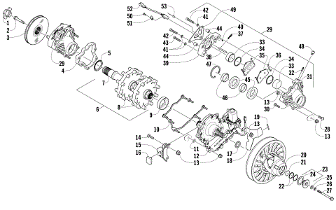 DRIVE TRAIN SHAFT AND BRAKE ASSEMBLIES