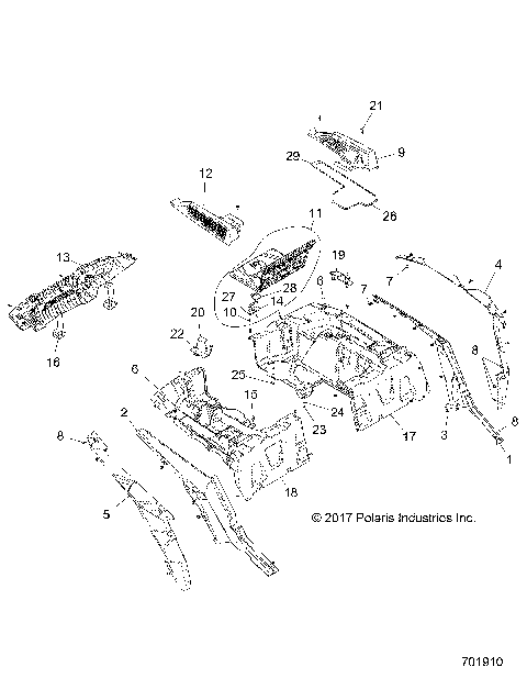 BODY, REAR RACK AND FENDERS - Z18VDE92LS (701910)