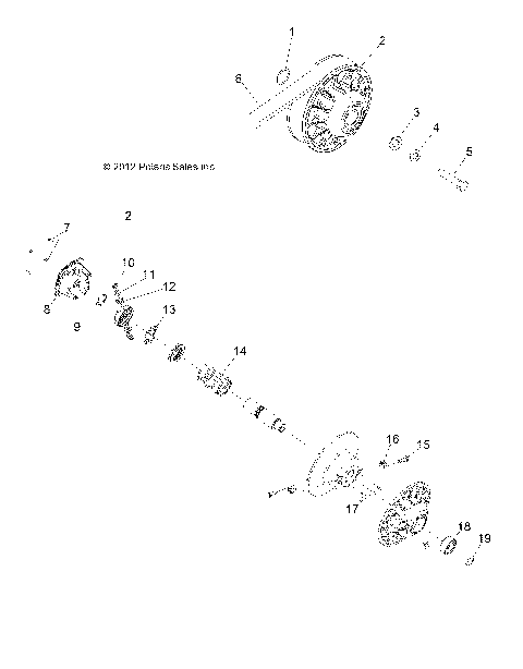 DRIVE TRAIN, SECONDARY CLUTCH - R13VH76EAI (49RGRCLUTCHDVN13RZR)