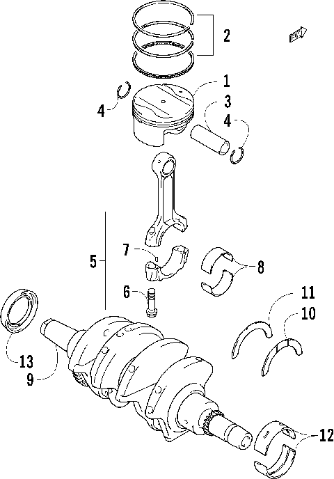 PISTON AND CRANKSHAFT ASSEMBLY [91413]