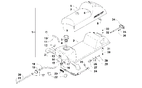 GAS TANK, SEAT, AND TAILLIGHT ASSEMBLY [101566]