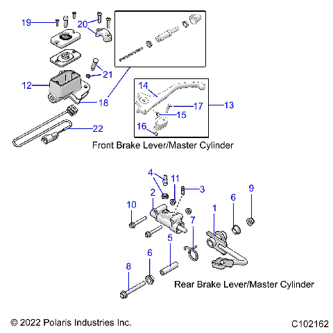 BRAKES, BRAKE LEVERS and MASTER CYLINDERS - A23HBBO7B3/B7 (C102162)