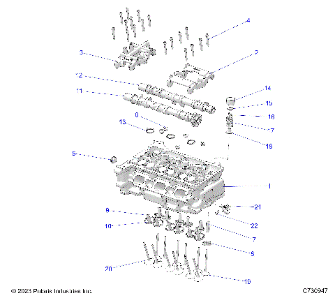 ENGINE, CYLINDER HEAD AND VALVES - R25X6W1RB9/BD/BM (C730947)