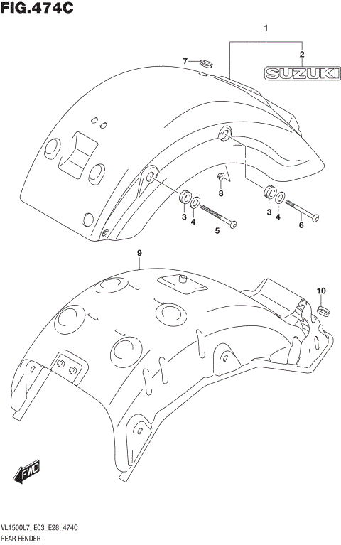 REAR FENDER (VL1500BL7 E33)