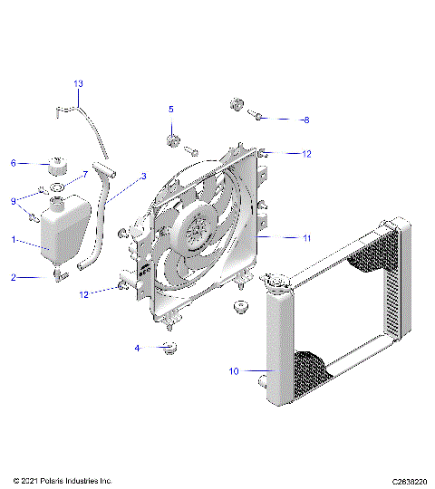 ENGINE, COOLING SYSTEM, RADIATOR, FAN & OVERFLOW BOTTLE - A24SEE57F1/S57C1/C2/C4/F1/F2/F4/E1/E2/E4 (C2638220)
