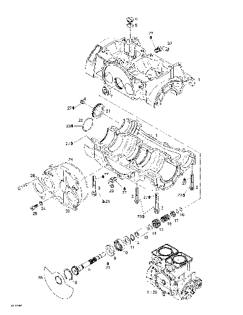 01- Crankcase, Rotary Valve