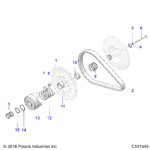 DRIVE TRAIN, SECONDARY CLUTCH - A20SEA57F1 (C101545)