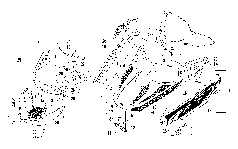 HOOD, WINDSHIELD, AND FRONT BUMPER ASSEMBLY [92991]