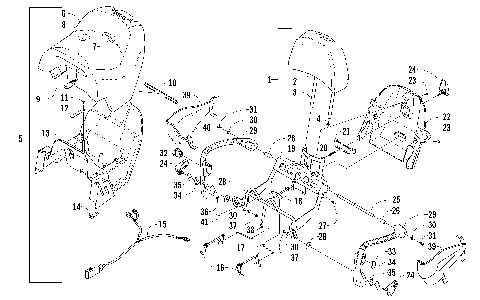 PASSENGER SEAT AND BACKREST ASSEMBLY [88624]