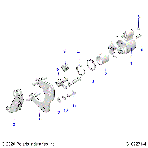 BRAKES, FRONT CALIPER - A25SWE57F1/C1/E1 (C102231-4)