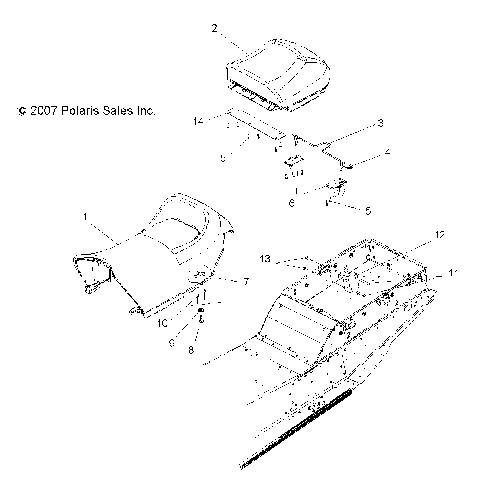 BODY, SEAT - S08NT5BS/BE/BSA/BSF (49SNOWSEAT08TRLTRG)