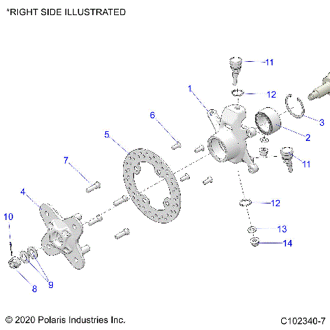 SUSPENSION, FRONT HUB, KNUCKLE and BRAKE DISC - A26SLZ95AF (C102340-7)
