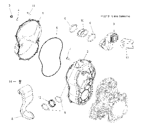 BODY, CLUTCH COVER - A14TN55FA (49ATVCLUTCHCVR11SPTRGEPS)