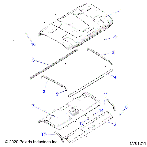 BODY, ROOF - R21RRV99AC/BC (C701211)