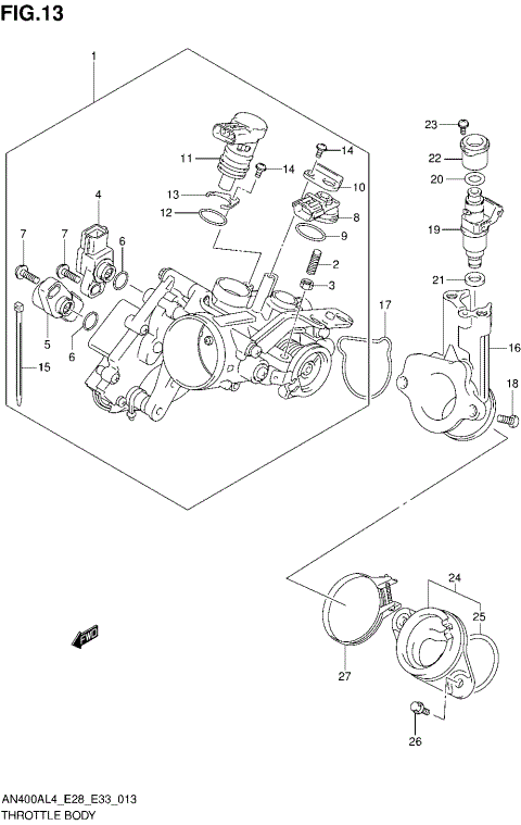 THROTTLE BODY (AN400ZAL4 E28)