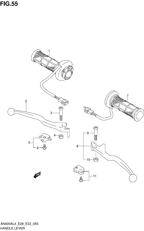 HANDLE LEVER (AN400ZAL4 E28)