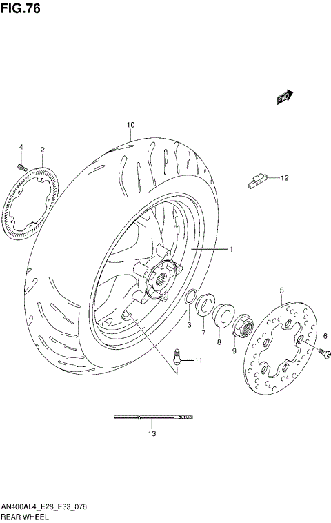 REAR WHEEL (AN400AL4 E33)