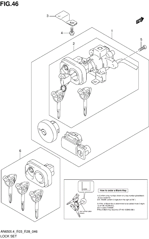 LOCK SET (AN650L4 E33)