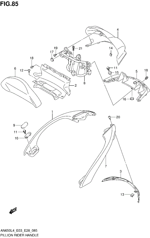 PILLION RIDER HANDLE (AN650L4 E33)