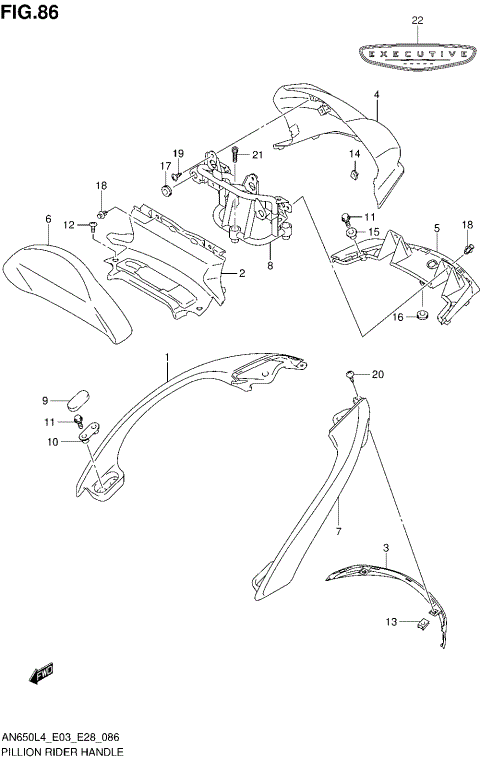 PILLION RIDER HANDLE (AN650ZL4 E28)
