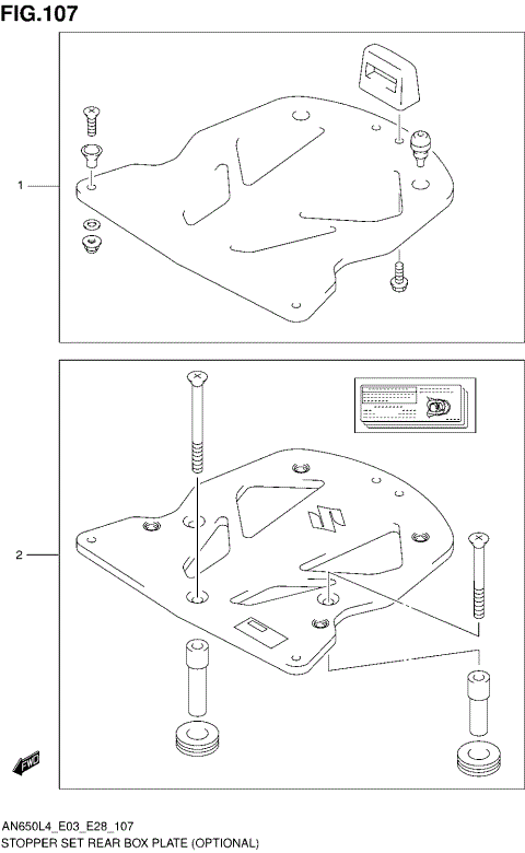 STOPPER SET REAR BOX PLATE (OPTIONAL)