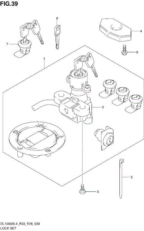 LOCK SET (FOR PANNIR CASE) (DL1000AL4 E03)