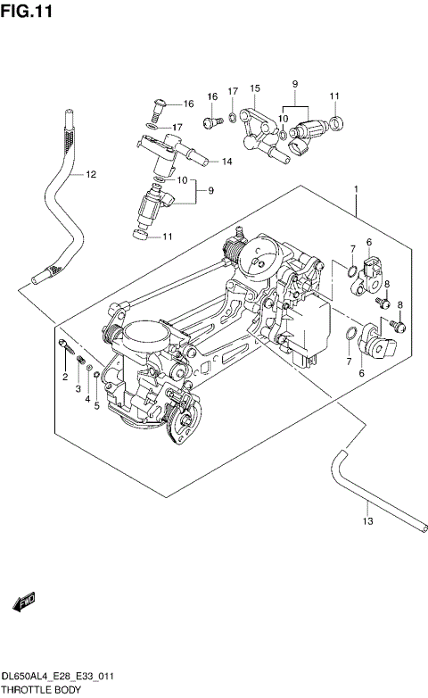 THROTTLE BODY (DL650AL4 E28)