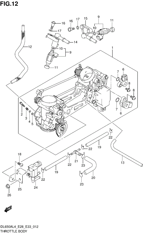 THROTTLE BODY (DL650AL4 E33)