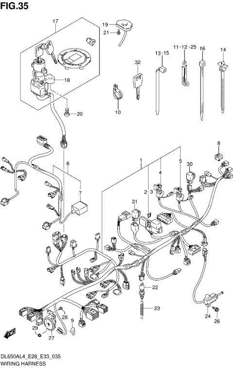 WIRING HARNESS (DL650AL4 E33)
