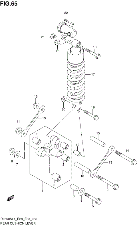REAR CUSHION LEVER (DL650AL4 E28)