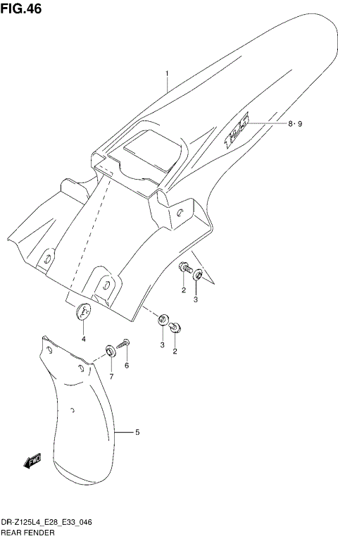 REAR FENDER (DR-Z125L4 E33)