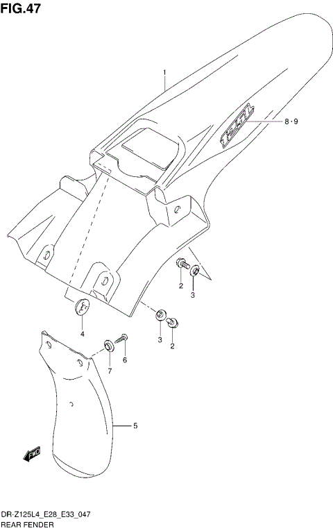 REAR FENDER (DR-Z125LL4 E28)