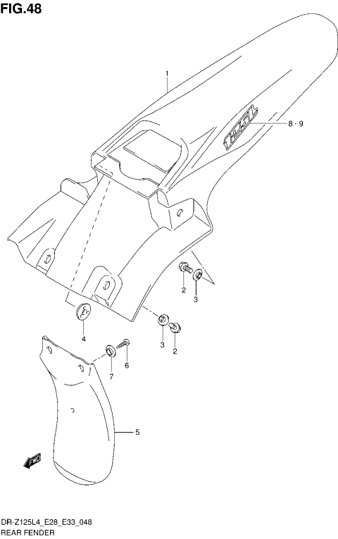 REAR FENDER (DR-Z125LL4 E33)