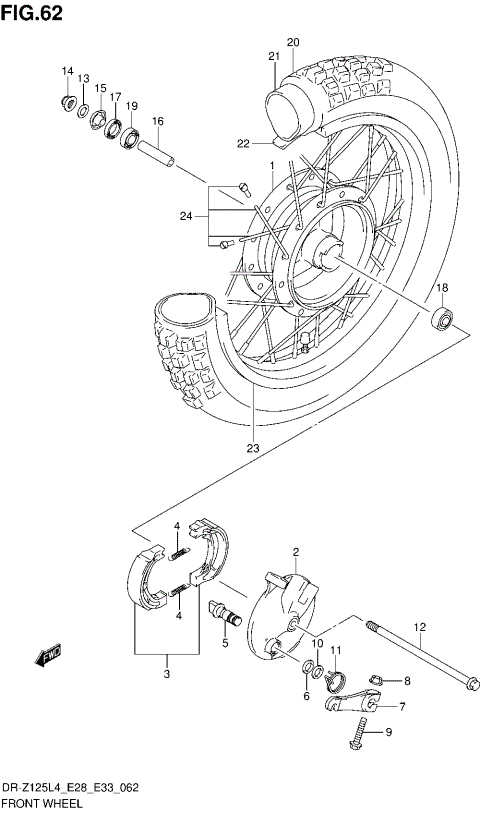 FRONT WHEEL (DR-Z125L4 E28)