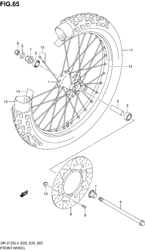 FRONT WHEEL (DR-Z125LL4 E33)