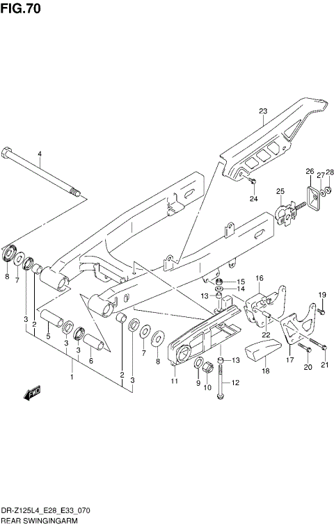 REAR SWINGINGARM (DR-Z125L4 E28)