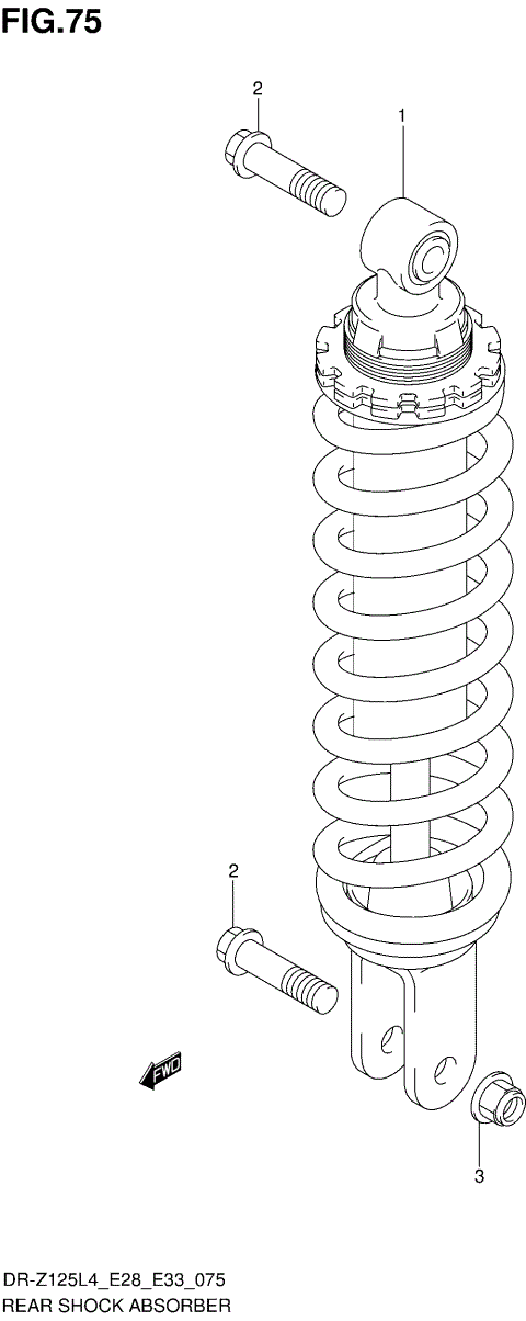 REAR SHOCK ABSORBER (DR-Z125L4 E33)