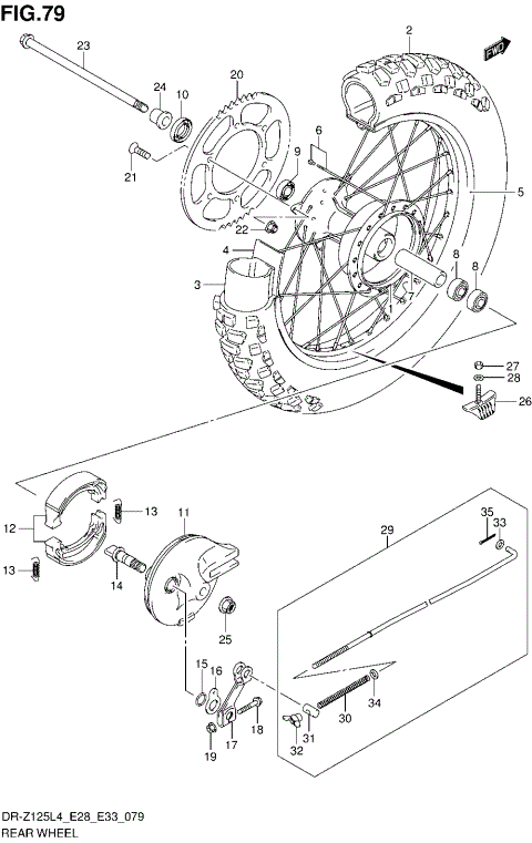 REAR WHEEL (DR-Z125L4 E28)