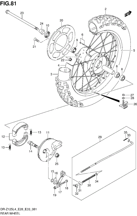 REAR WHEEL (DR-Z125LL4 E28)